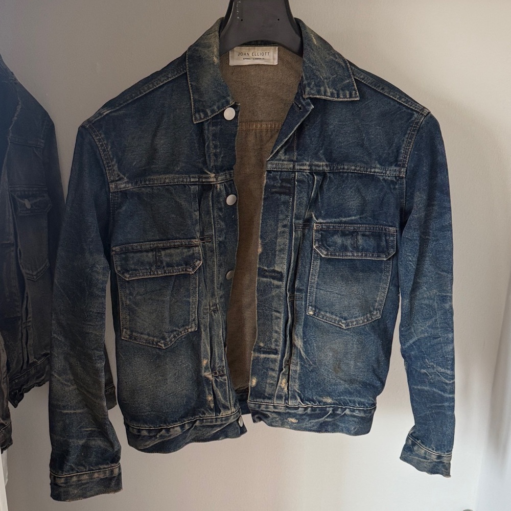 John Elliott Men's Thumper Blue Denim Jacket